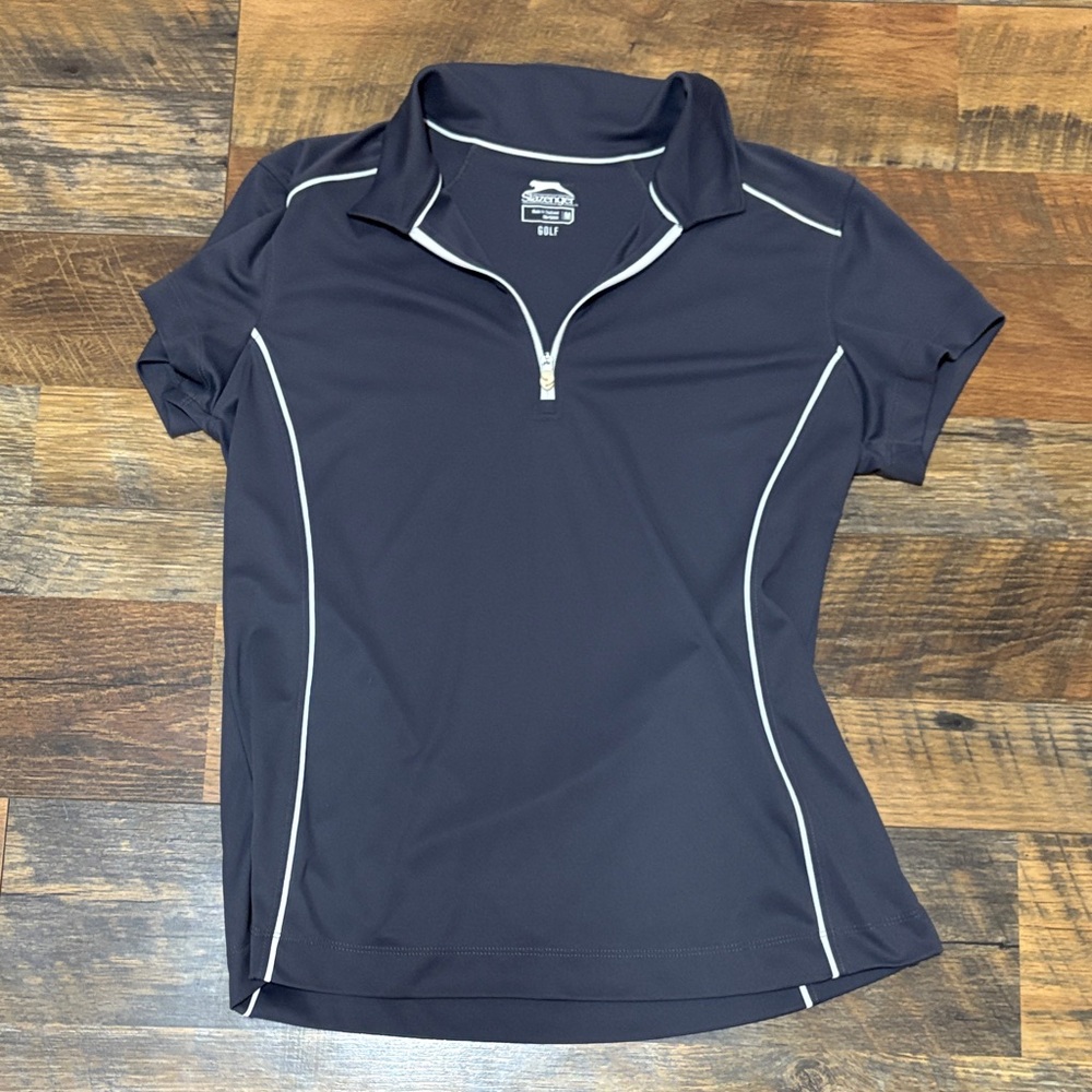 Slazenger Golf Gray Cap Sleeve Pull Over 1/4‎ Zip Shirt